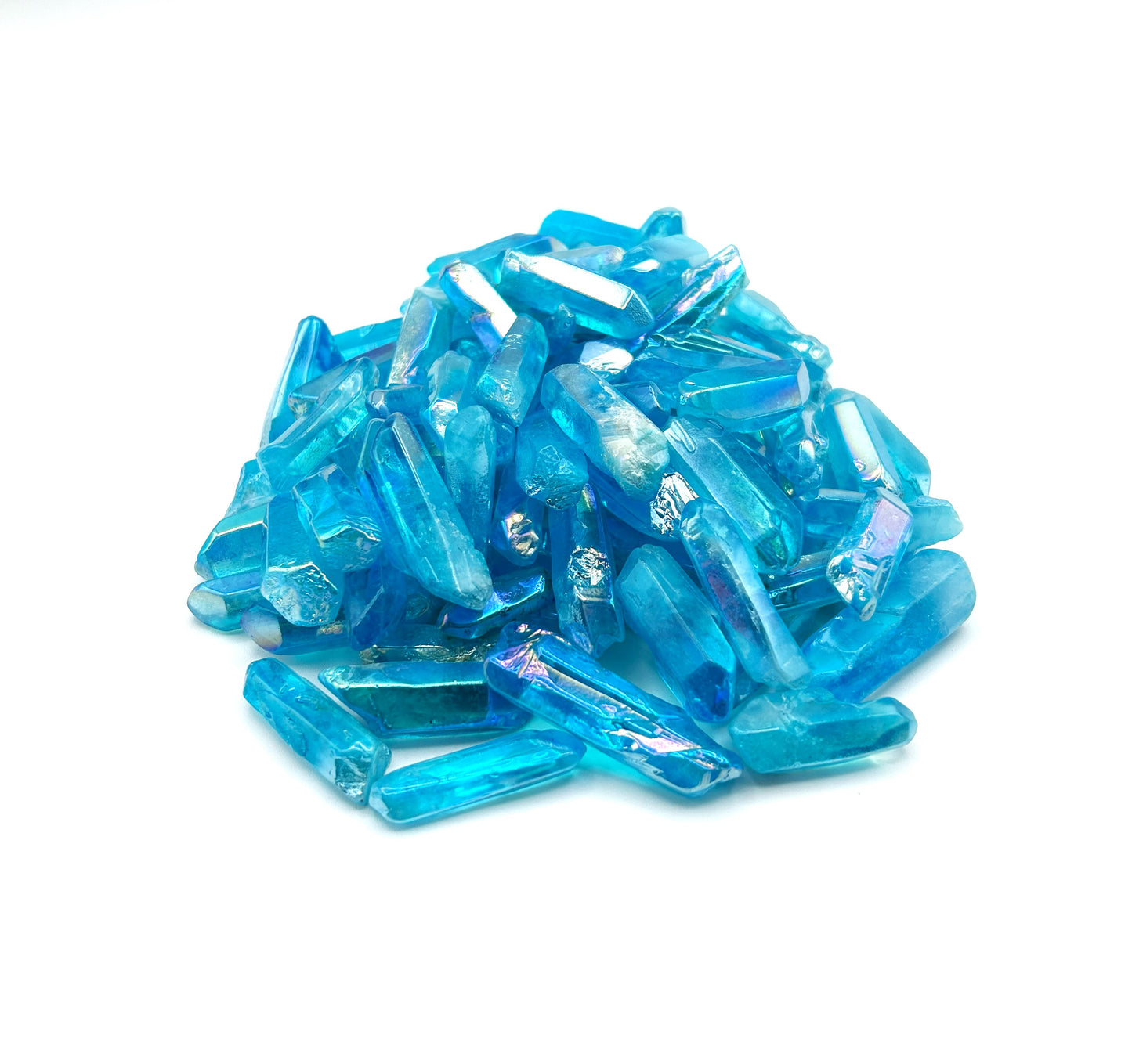 Electroplated Aqua Quartz Points