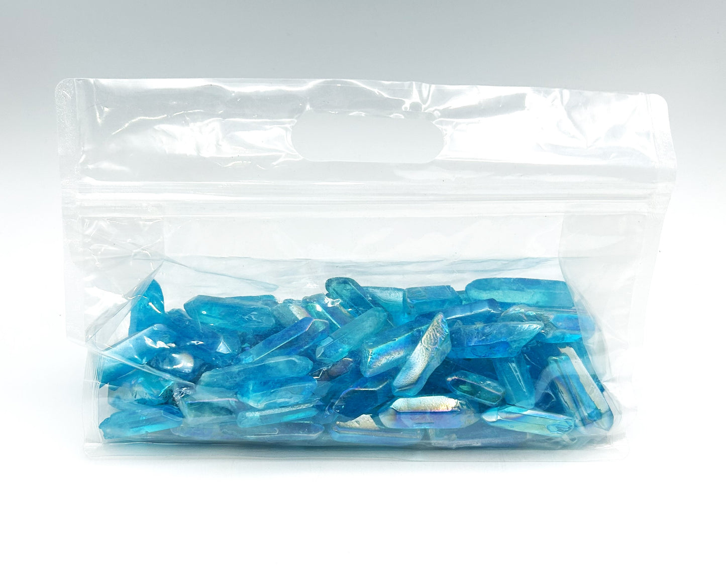 Electroplated Aqua Quartz Points