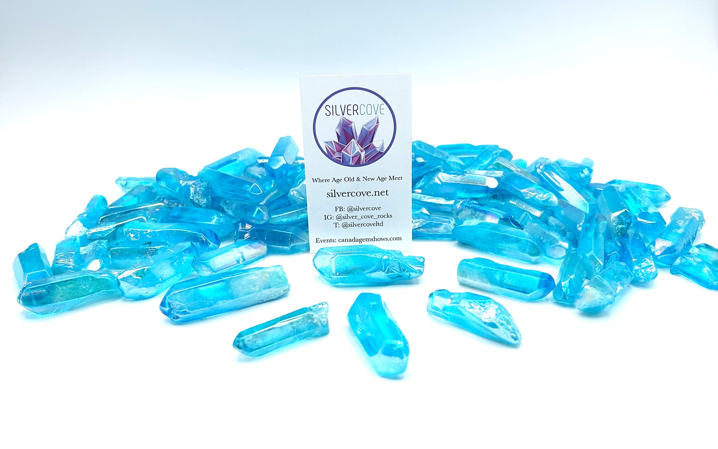 Electroplated Aqua Quartz Points