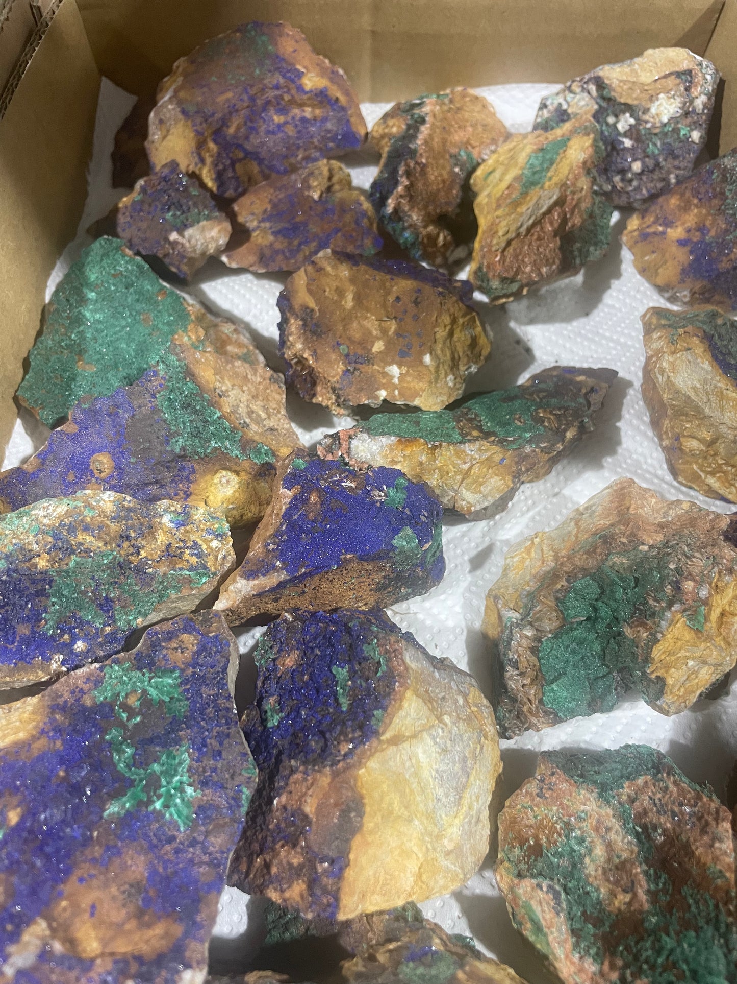 Azurite with Malachite (Flat)