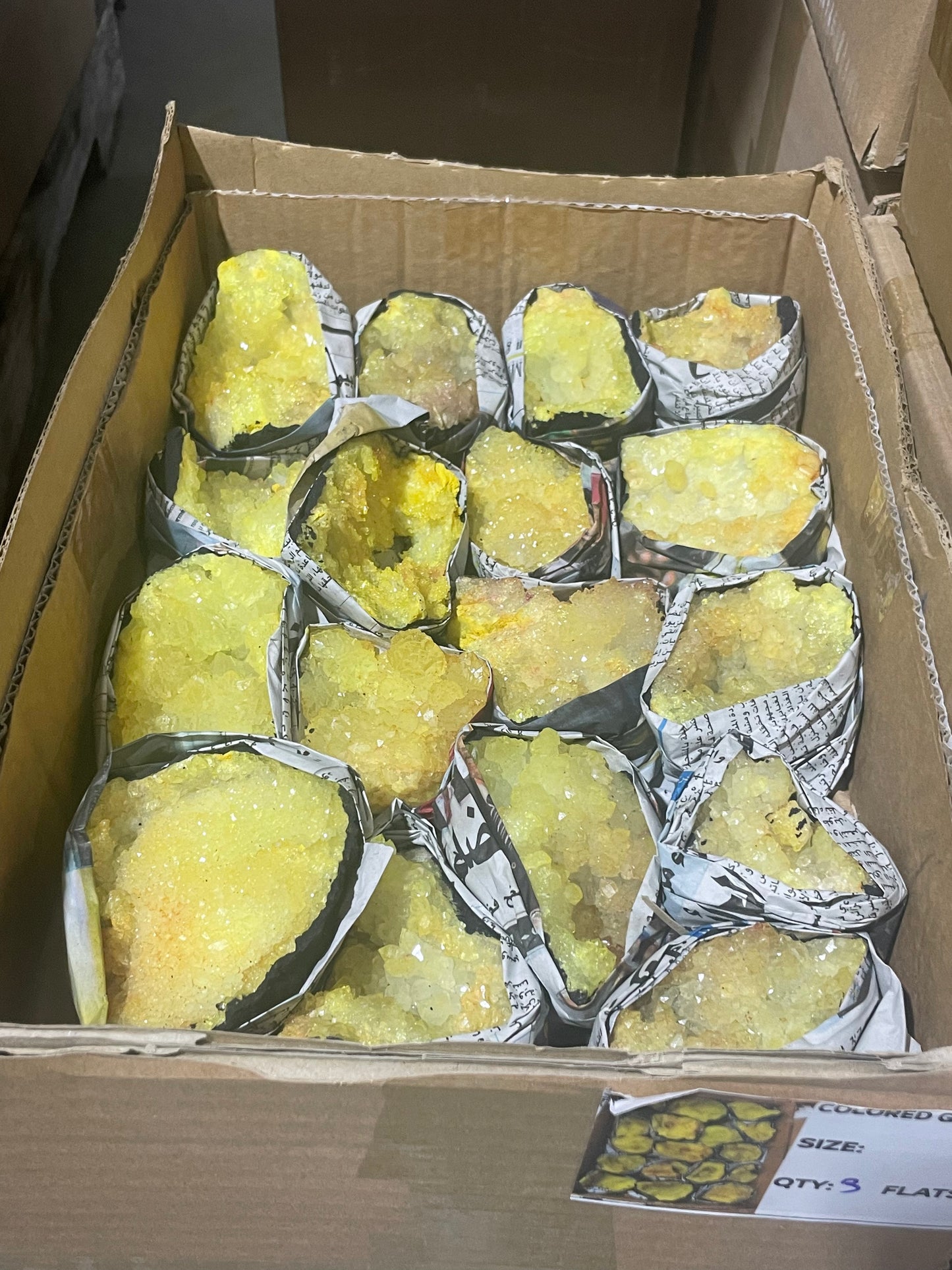 Yellow Dyed Geodes (Flat)