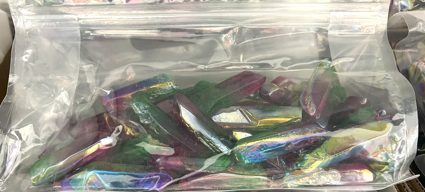 Electroplated Watermelon Quartz Points