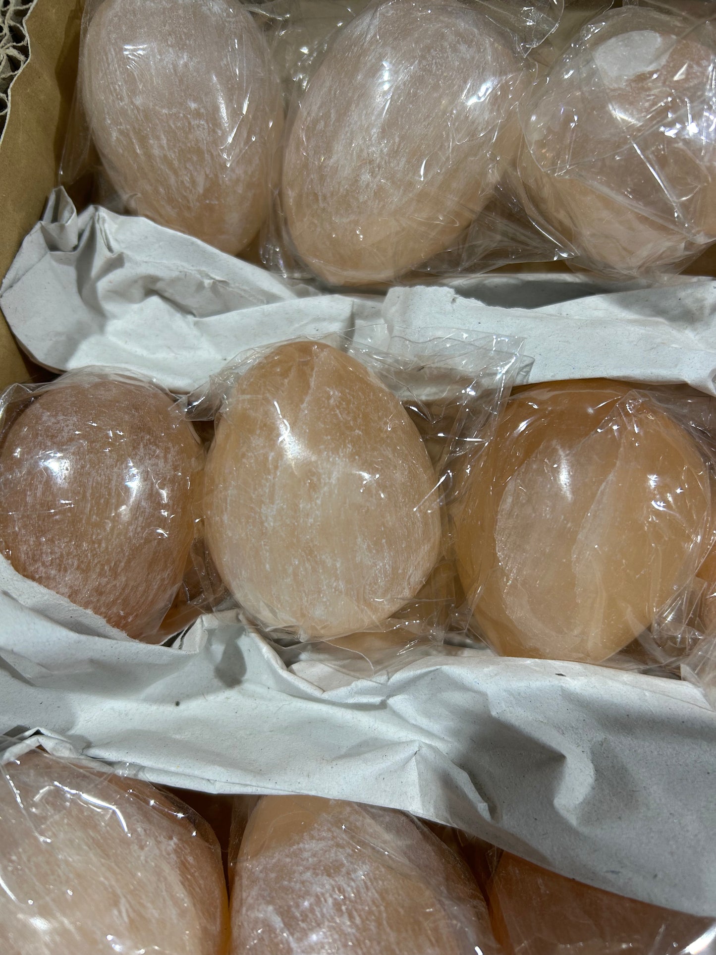 7cm Peach Selenite Egg (20 pcs)