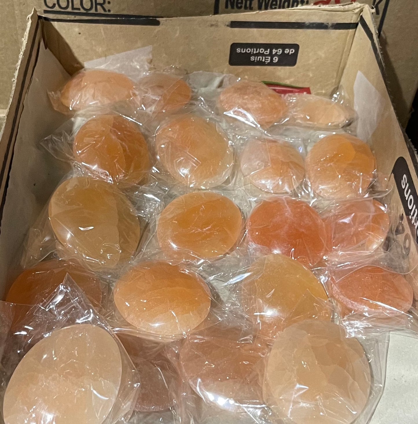 7 cm Peach Selenite Palm Stone "Soap" (20 pcs)