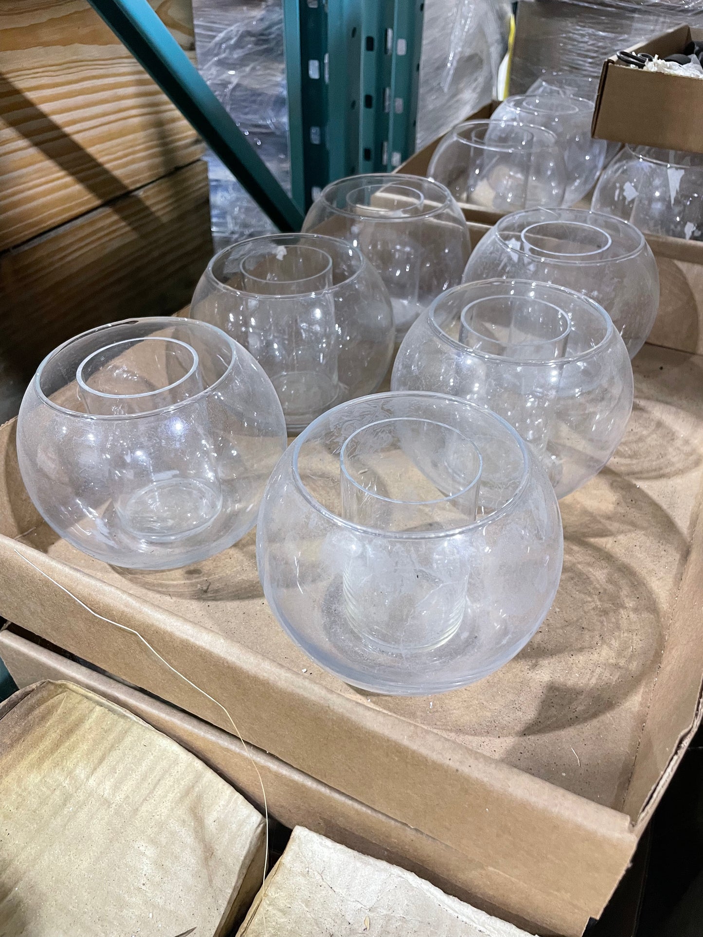 Glass Candle Holders (6pc Flat)