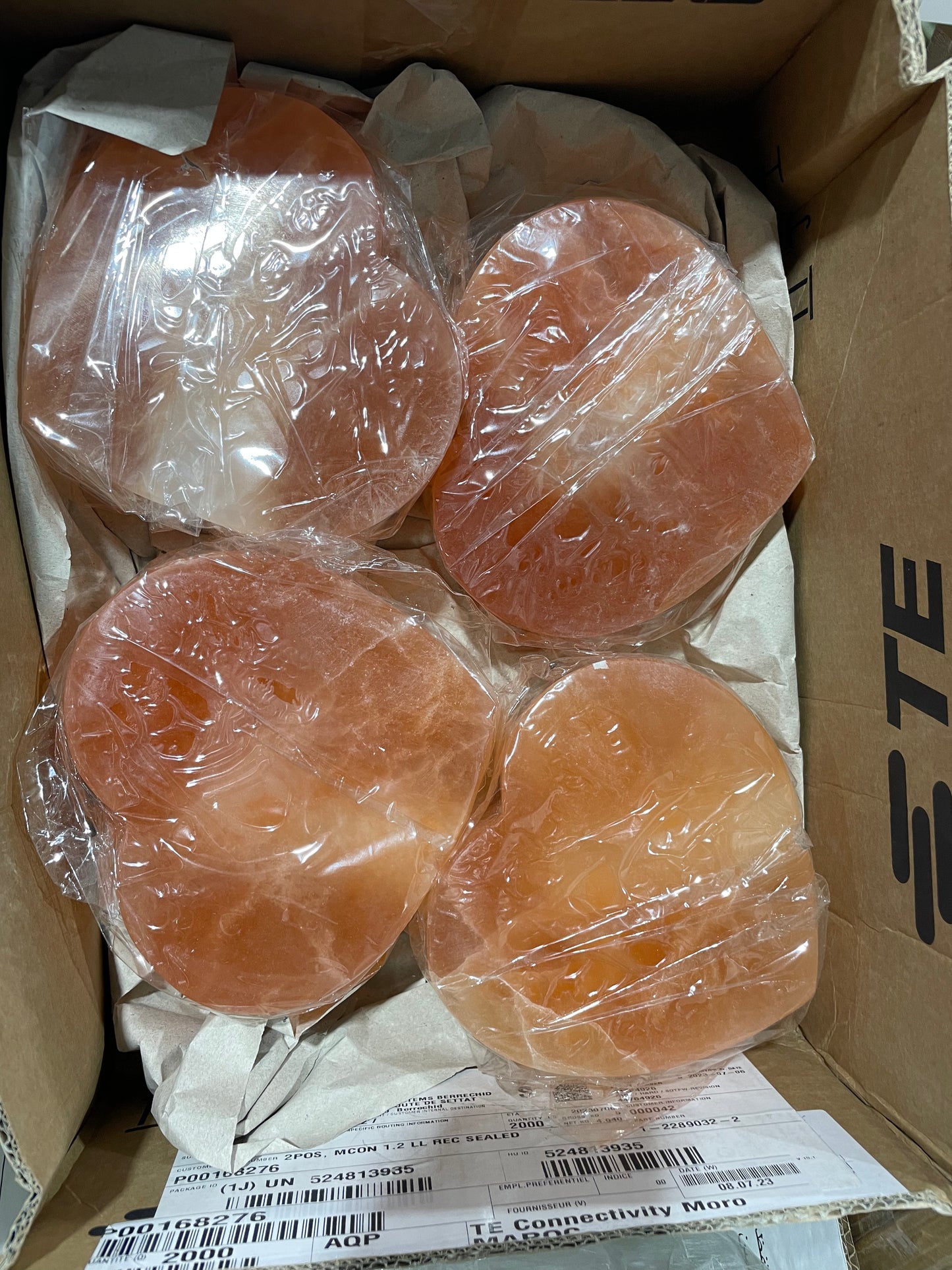 Orange 20cm Heart Selenite Lamp (8pc Case)
