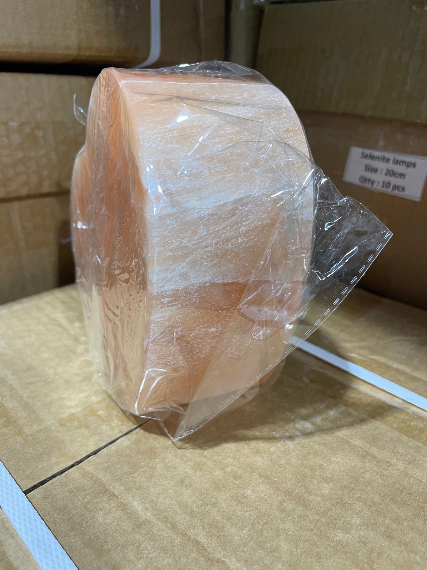 Orange 20cm Heart Selenite Lamp (8pc Case)