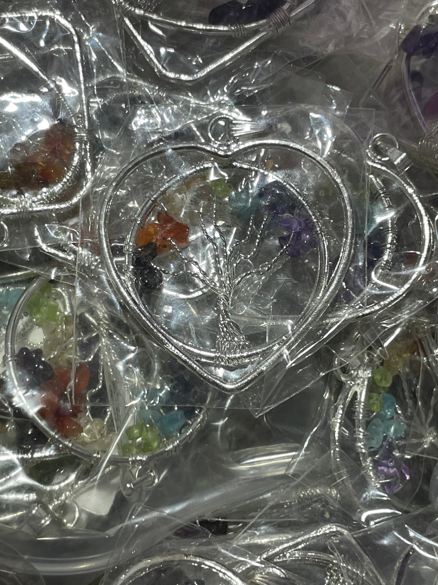 Silver Plated Chakra Tree of Life Pendants (20pc Lot)