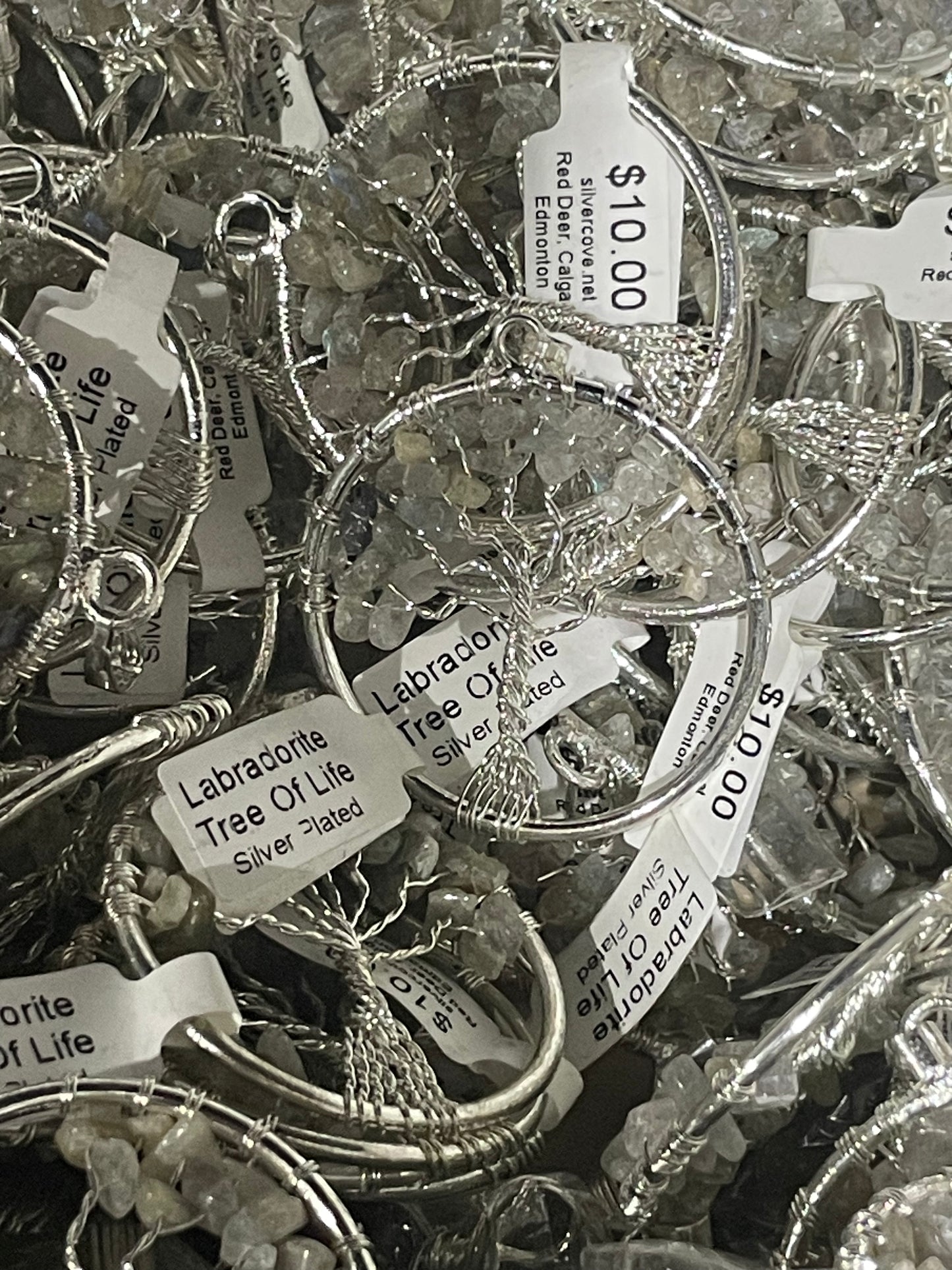 Silver Plated Labradorite Tree of Life Pendants (20pc Lot)