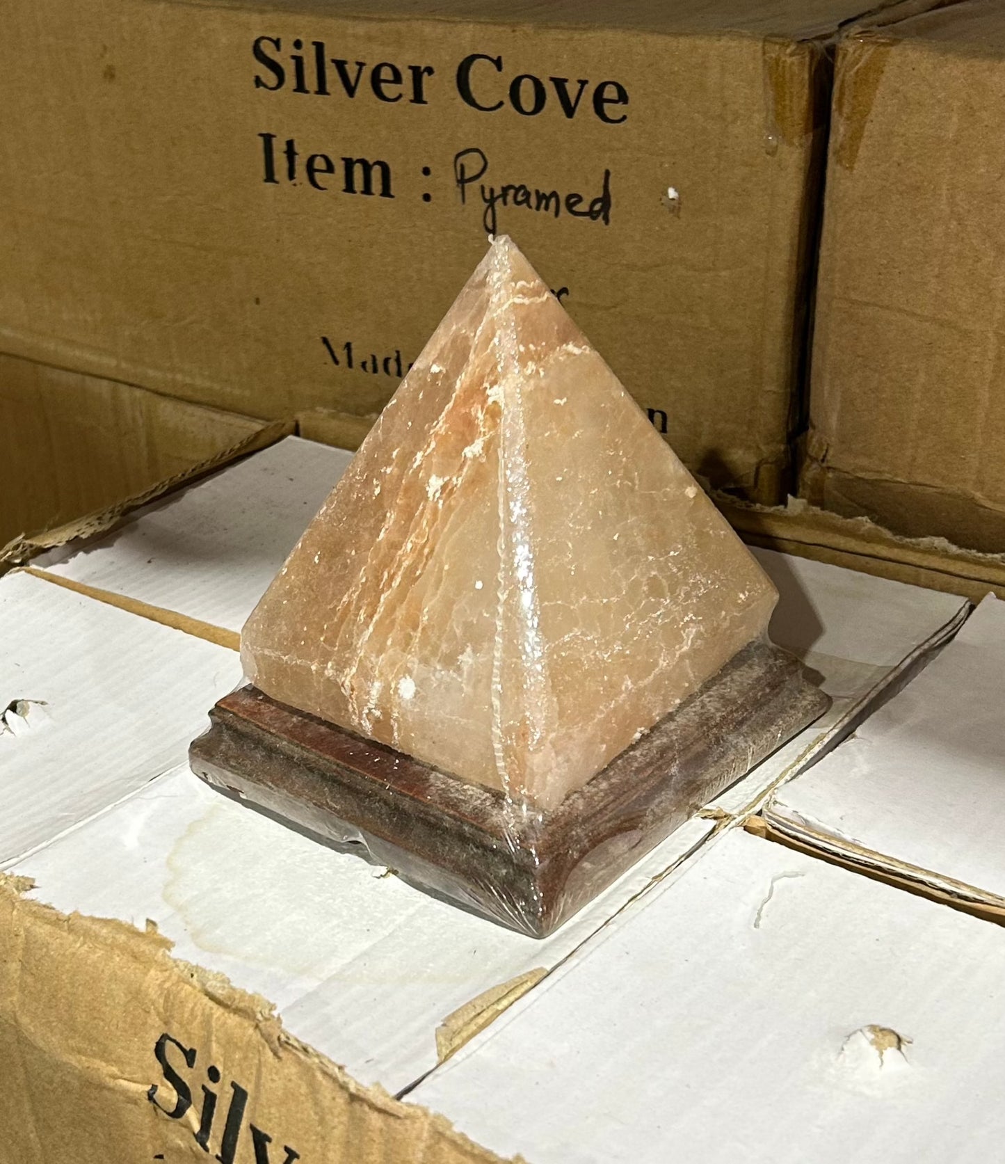 Pyramid Carved Salt Lamp (6pc Case)