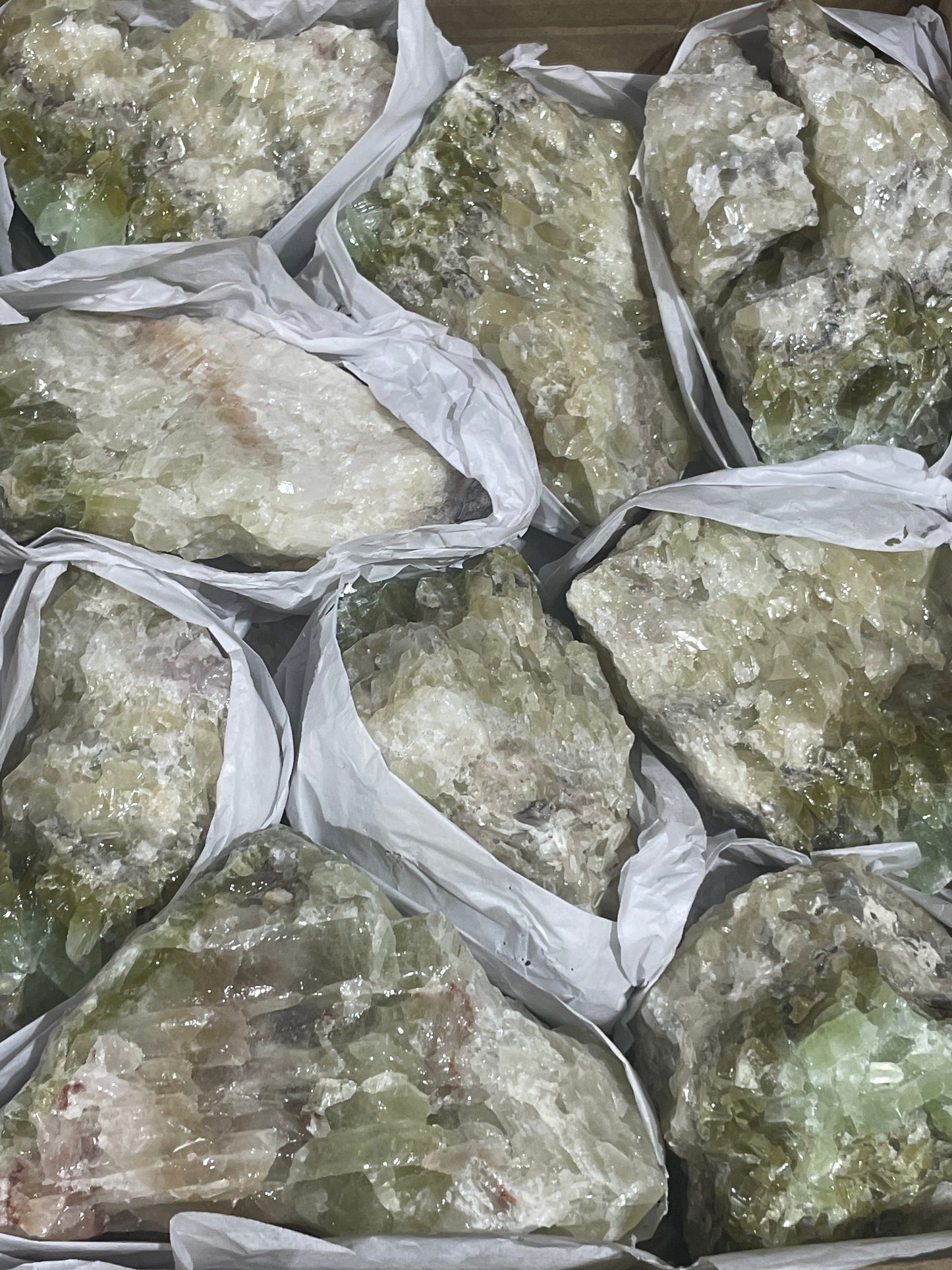 green calcite larges specimens