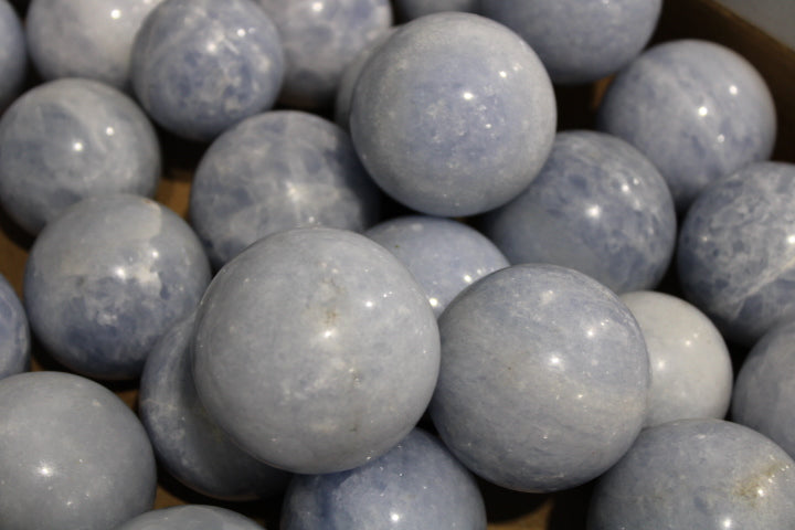 Blue Calcite Spheres (10lb Lot)