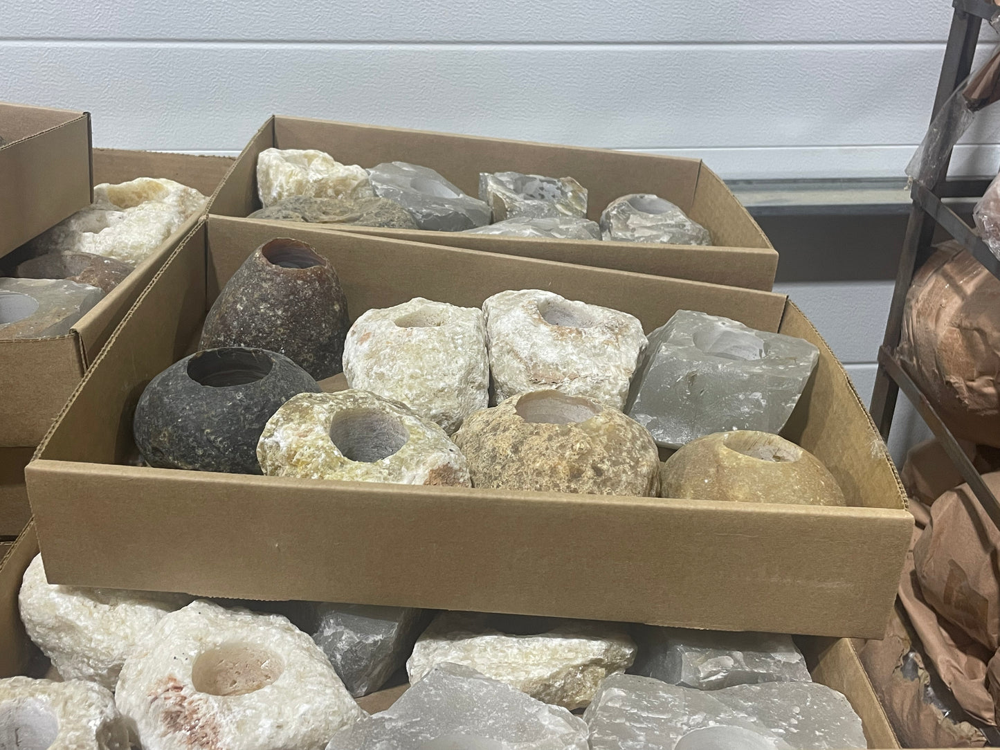 Mixed Stone Candle Holders (Flat)