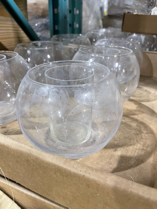 Glass Candle Holders (6pc Flat)