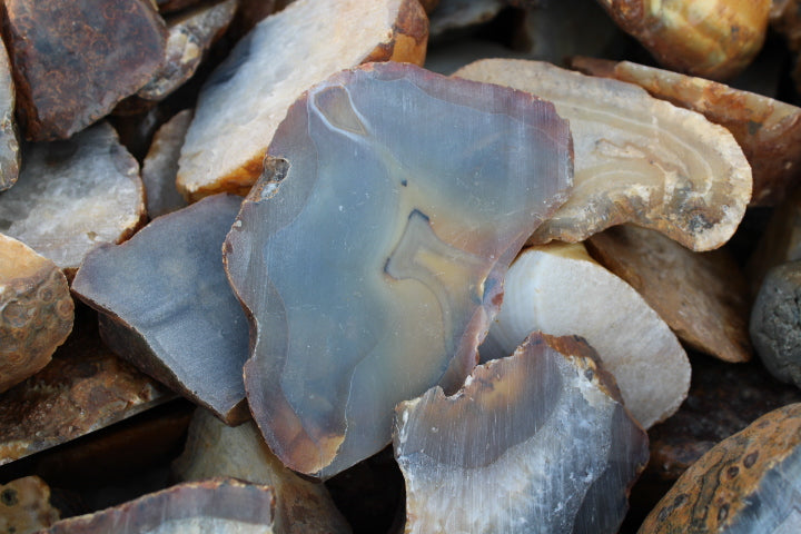 River Tumbled Agate End Caps (10lb Lot)