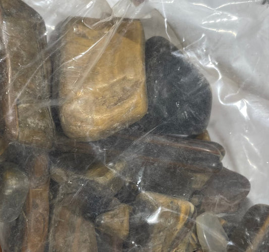 Matte Tigers Eye 1lb Tumbled Bag