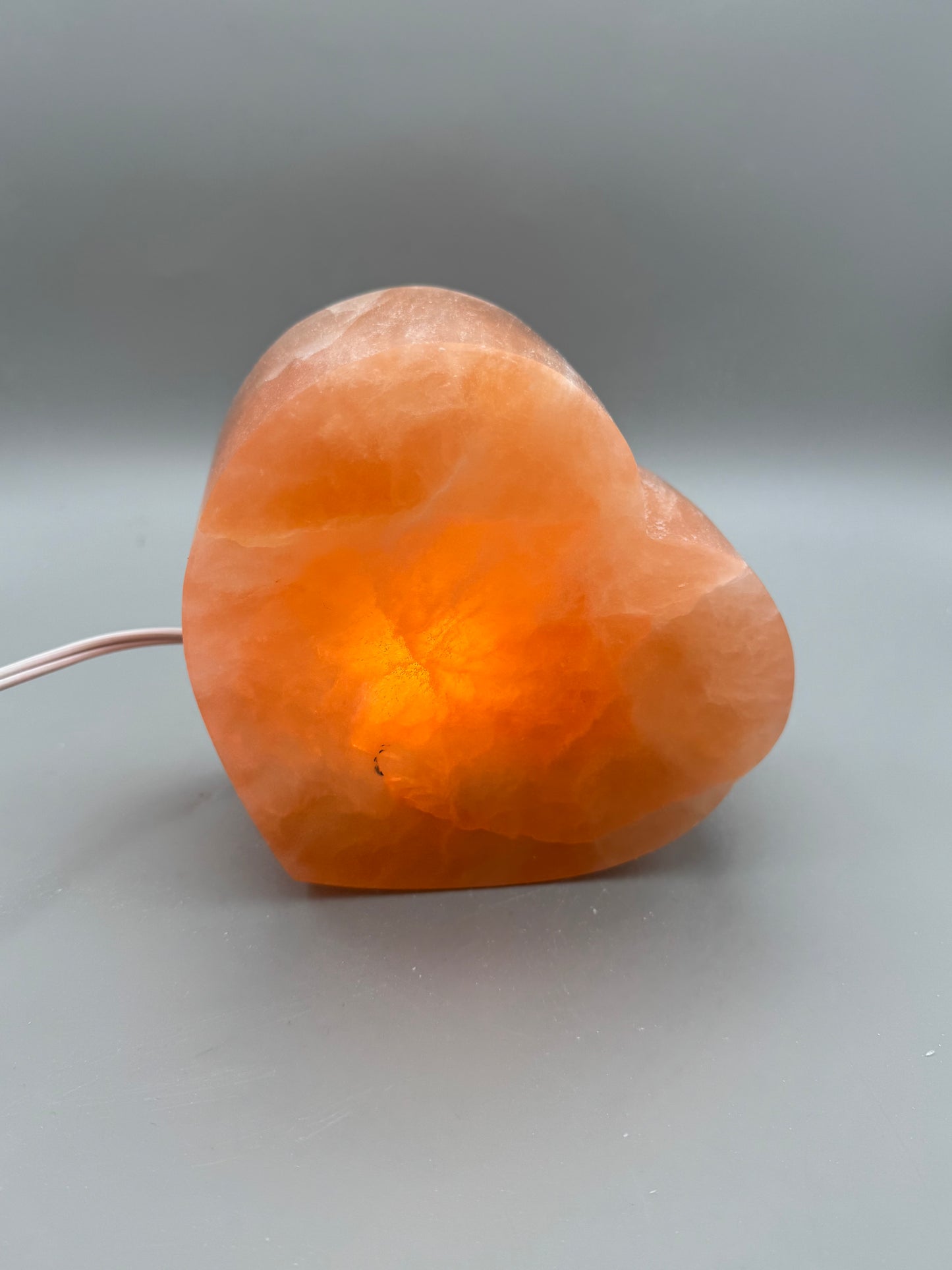 Orange 20cm Heart Selenite Lamp (4pc Case)