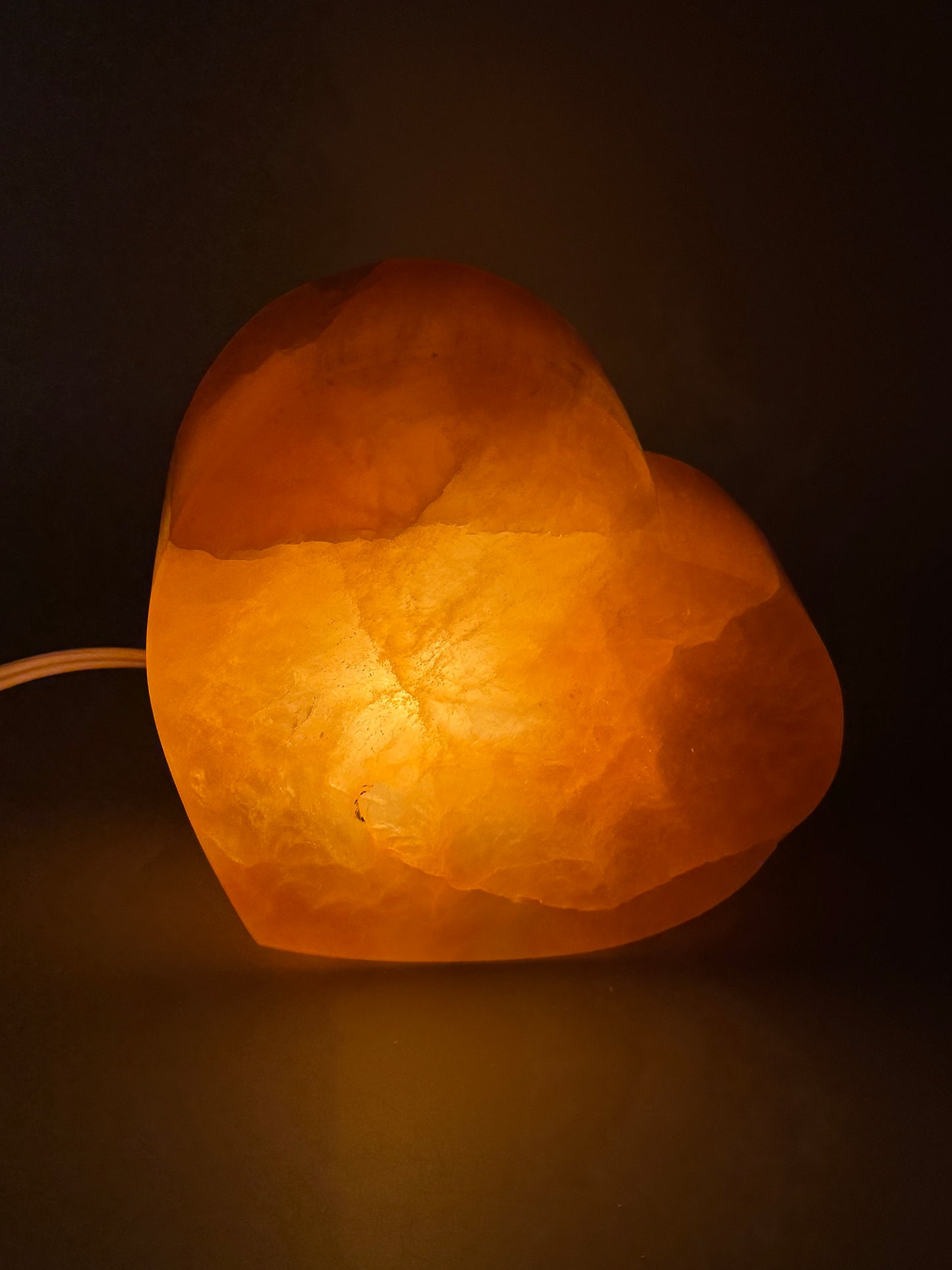 Orange 20cm Heart Selenite Lamp (4pc Case)